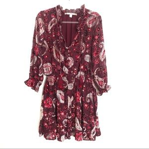 Chelsea & Violet Dresses - Chelsea and Violet Burgundy Paisley Dress L Chelsea & Violet Dresses - Chelsea and Violet Burgundy Paisley Dress L